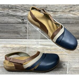 El Naturalista Zumaia Slingback Leather Comfort Shoes EU 38/US 7.5 Rustic Earthy